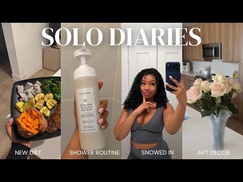 SOLO DIARIES: NAVIGATING A NEW CITY ALONE | snowed in, grocery haul, better habits, life update +etc