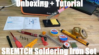 Video thumbnail for SREMTCH Soldering Iron Set 80 W Soldering Iron with LCD Screen 200°C-450°C unboxing and instructions by Pduesp