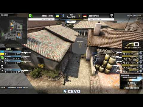 FlipSid3 vs Penta Game 2 (CEVO-P CS:GO Season 8) - Helium, Launders, & Metuz