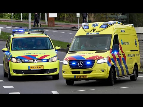 A0/1, [Verpleegkundig Specialist-] Ambulances onderweg in Leiden