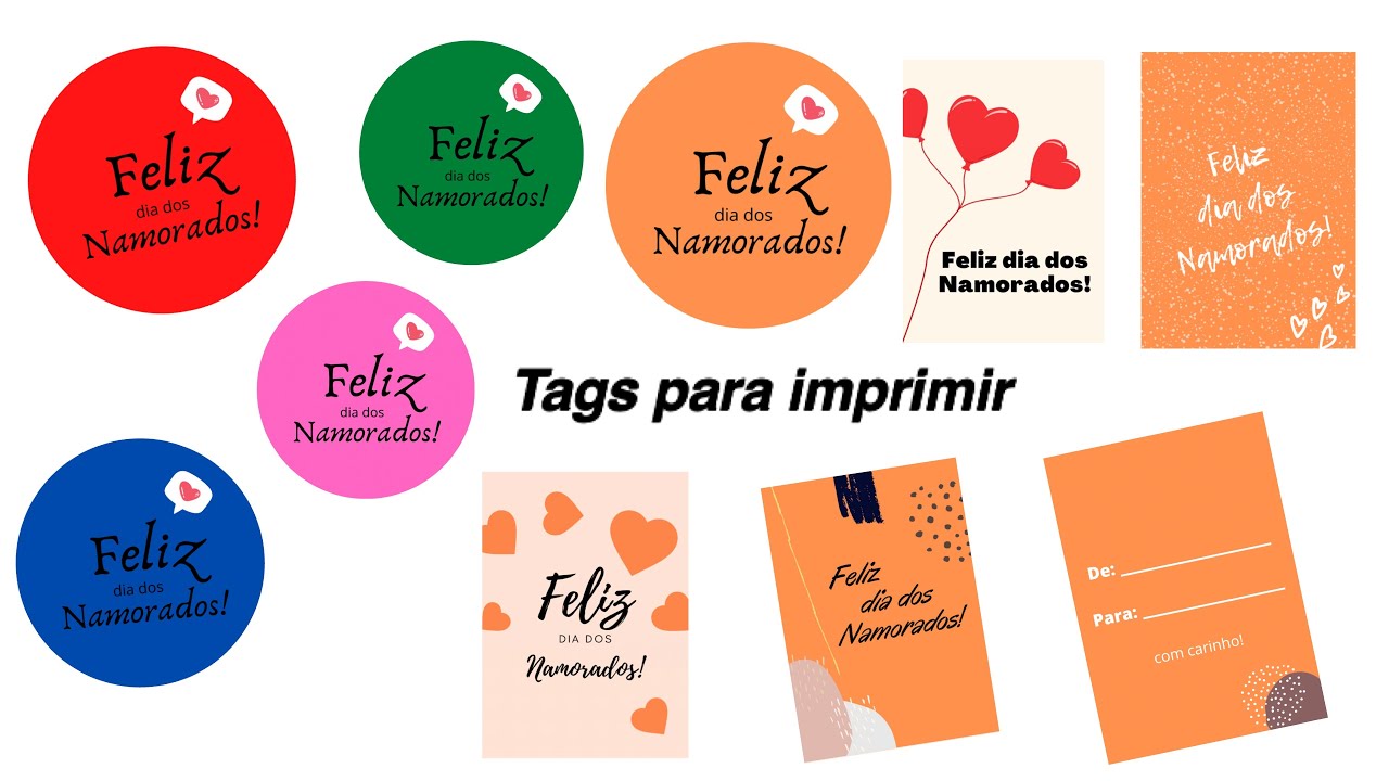 Tags Dia dos Namorados para imprimir