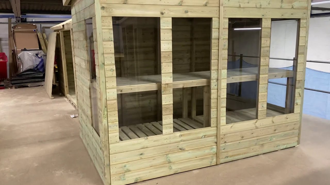 Watch video 10 x 6 Premier Pent Summerhouse - Potting Shed - Pressure Treated Now 10 x 6 Premier Pent Summerhouse - Potting Shed - Pressure Treated