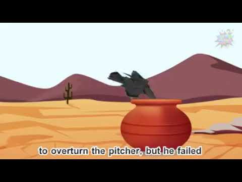 One Hot Summer day a Very Thirsty Crow (Bird Story in English)