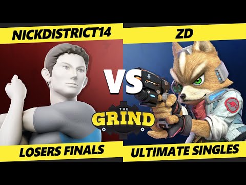 The Grind 143 Losers Finals - NickDistrict14 (Wii Fit Trainer) Vs. ZD (Fox, Wolf) Smash Ultimate
