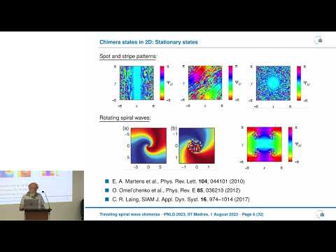 Travelling spiral wave chimeras in coupled oscillator systems - Edgar Knobloch