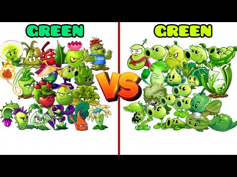 Team GREEN 50% vs Team GREEN 100%_Which team plants will win?|plants vs zombies 2