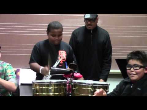 tosh trades on the timbales with omar ledezma - anthony blea's charanga class - chiles verdes
