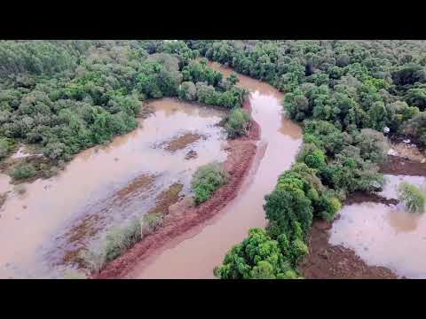 Lindolfo Collor, bairro 48 baixa 20/06/25. Nível do rio continua baixando.