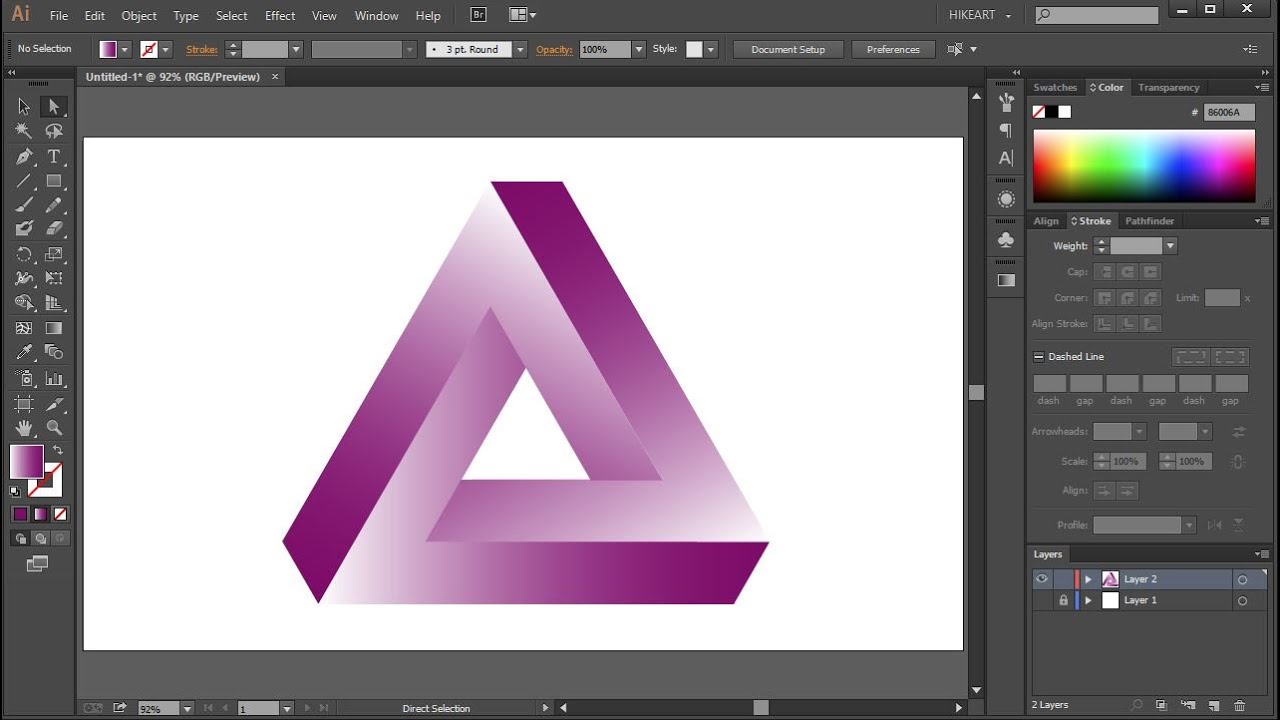 How to Draw the Impossible Triangle in Adobe Illustrator