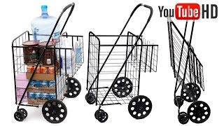 Tv Host Bill Confidence Live Presents OxGord Folding Shopping Cart w/Double Basket, Jumbo 150lbs