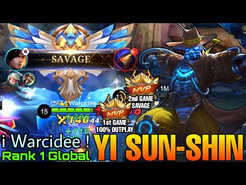 SAVAGE!! YSS Double MVP Gameplay - Top 1 Global Yi Sun Shin by i Warcidee ! - Mobile Legends