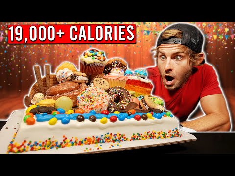 THE WORLD'S UNHEALTHIEST BIRTHDAY CAKE! (19,000+ CALORIES)