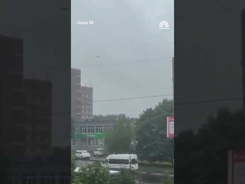 Fiery explosions as Ukrainian drones strike near Moscow