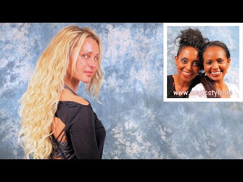 Künsterlin Natalia Gavrilova Macauley: Invisible Open Braids mit Thermofiberhaar in Loose Wave