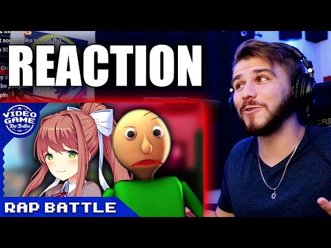 REACTION Baldi vs. Monika - Video Game Rap Battles [DDLC vs. Baldi's Basics]
