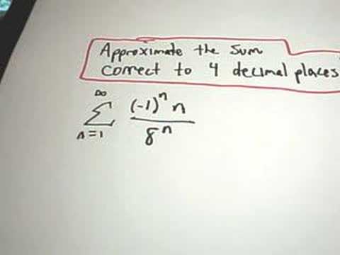 Alternating Series Estimation Theorem
