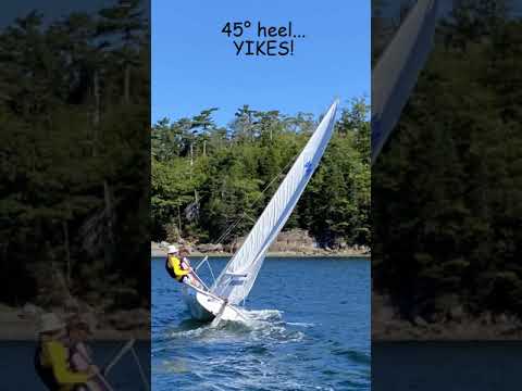 Sailing a 420 Class sailboat in Near Gale 30 knots of wind!