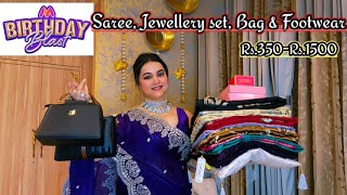 Myntra Birthday blast sale haul starting Rs.383-Rs1500 // Saree, jewellery set, Bag & Footwear haul