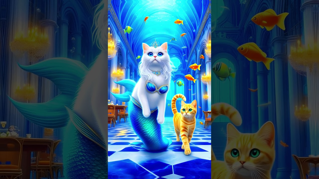 A Stranded Cat's Magical Oceanic Tale #aicat #cutecats #shorts