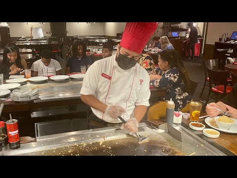 Teppanyaki Show at Benihana - Houston Texas USA