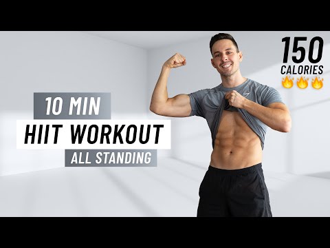 10 MIN CARDIO HIIT WORKOUT - ALL STANDING - Fat Burning, No Equipment