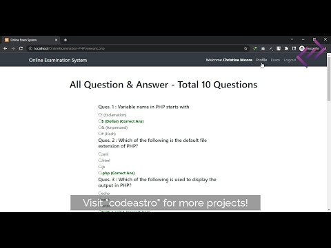 Online Examination System Project in PHP MySQL with Source Code - CodeAstro