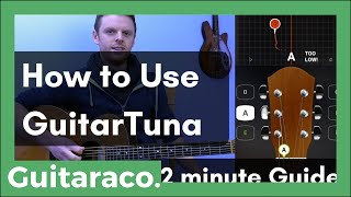 Video thumbnail for How to use GuitarTuna app to tune your Guitar // Quick 2 minute guide by The School of Guitar