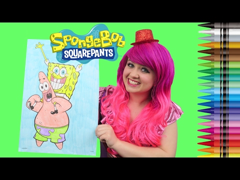 Coloring SpongeBob Squarepants & Patrick GIANT Coloring Book Crayons | COLORING WITH KiMMi THE CLOWN Video