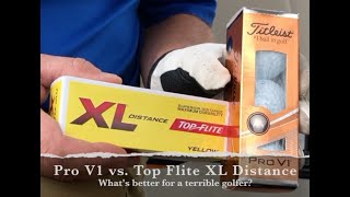 Pro V1 vs. Top Flite: a comparison by a terrible golfer. At Cedar Lake in Loganville Georgia