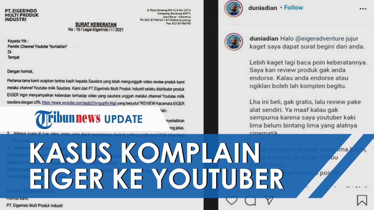 Kasus Komplain Eiger ke Youtuber Dian Widiyanarko yang