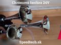 Klaksón 24V - podtlakové 3-trubkové fanfáry s kompresorom (295mm) - Video Youtube
