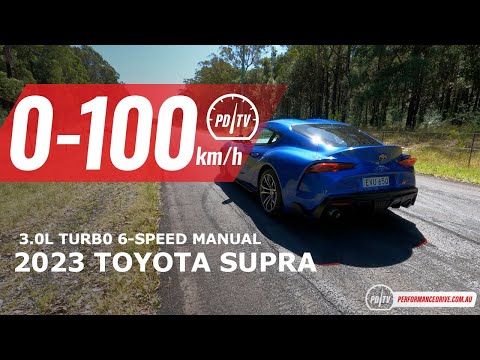 2023 Toyota GR Supra 6spd manual 0-100km/h & engine sound