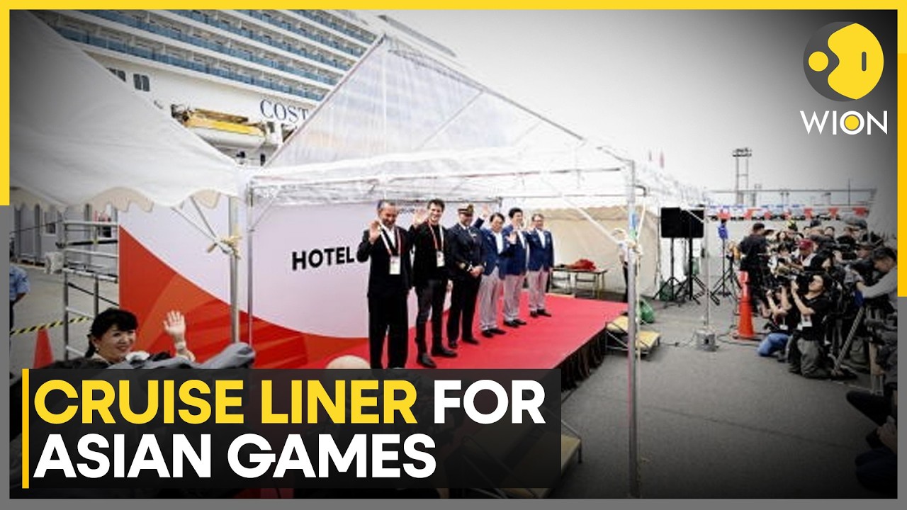 Italian Cruise Ship Docks in Nagoya for Asian Games | WION