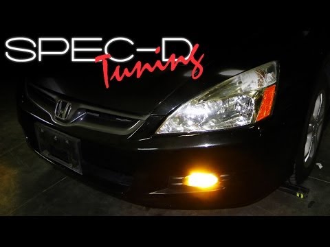 SPECDTUNING INSTALLATION VIDEO: 2006 - 2007 HONDA ACCORD 2 DOOR COUPE FOG LIGHT KIT