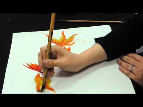 Chinese brush painting basics - gold fish