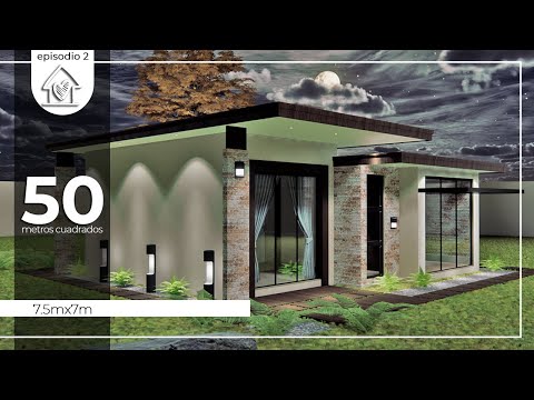 🔰 Plano de Casa de campo de 50m2 | Con 2 dormitorios amplios