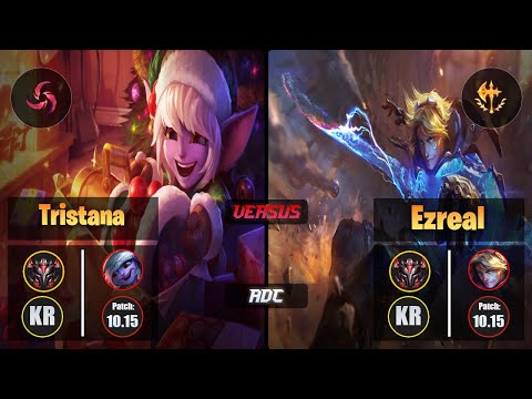 GrandMaster TRISTANA [Hail of Blades] (ADC) VS  EZREAL - Grandmaster KR Patch 10.15