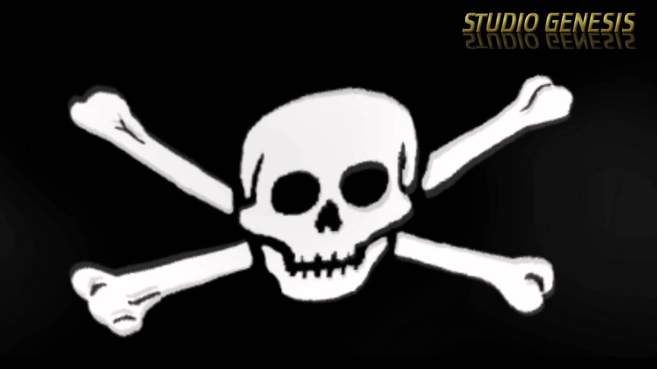 ROYALTY FREE - Skull & Crossbones Animated Pirate Flag - DOWNLOAD