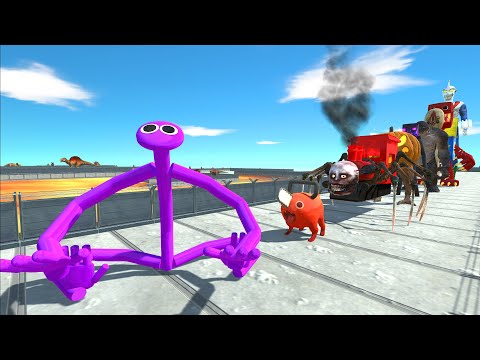 Rainow Friends Purple Lava Death Run - Animal Revolt Battle Simulator