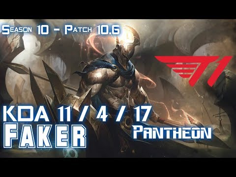 T1 Faker PANTHEON vs IRELIA Mid - Patch 10.6 KR Ranked