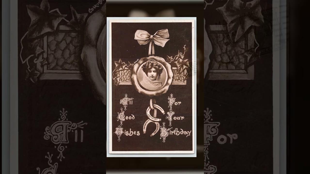 Bamforth & Co. Birthday Postcard, Good Wishes, 1912 Postmark Video
