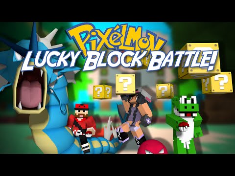 Minecraft: PIXELMON LUCKY BLOCK BATTLE w/ Friends!