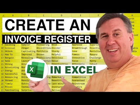 Part of a video titled Learn Excel - Create an Invoice Register - Podcast #1808 - YouTube