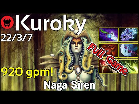 920 gpm! Kuroky [Liquid] plays Naga Siren!!! Dota 2 Full Game 7.21