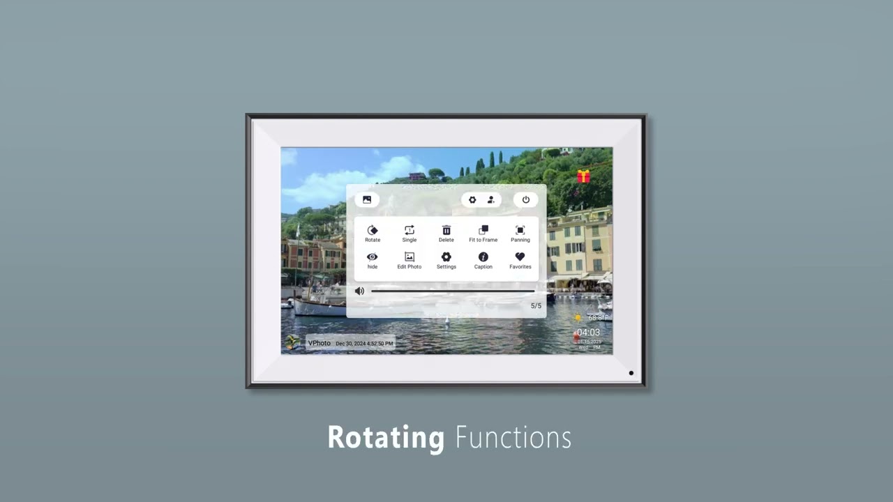 How to set up the system functions of a digital photo frame