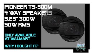Pioneer TS-500M 4-Way speakers, 300W max, 50W RMS, only available at Walmart.