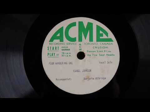 78 RPM Lacquer Disc - Isabella Johnson Poor Wandering One 1947   Piano Vocal