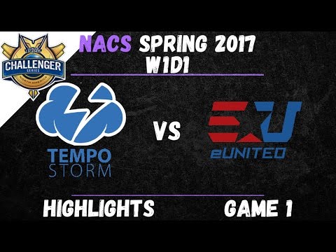 Tempo vs eUNITED Highlights Game 1 NA CS 2017 Spring W1D1 Team Gates vs eUNITED