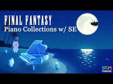 1.5 hour of Calm Music 🌙 FINAL FANTASY Piano Collections w/ SE (Night Beach)