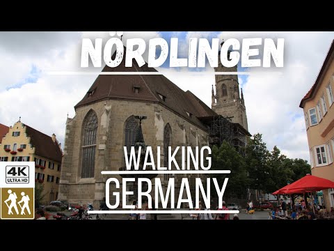 [4K] Germany Walking Tour | Nördlingen Walk in and around the church of St. Georg